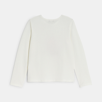 تيشيرت بنمط عيد الميلاد باللون الأبيض للفتيات